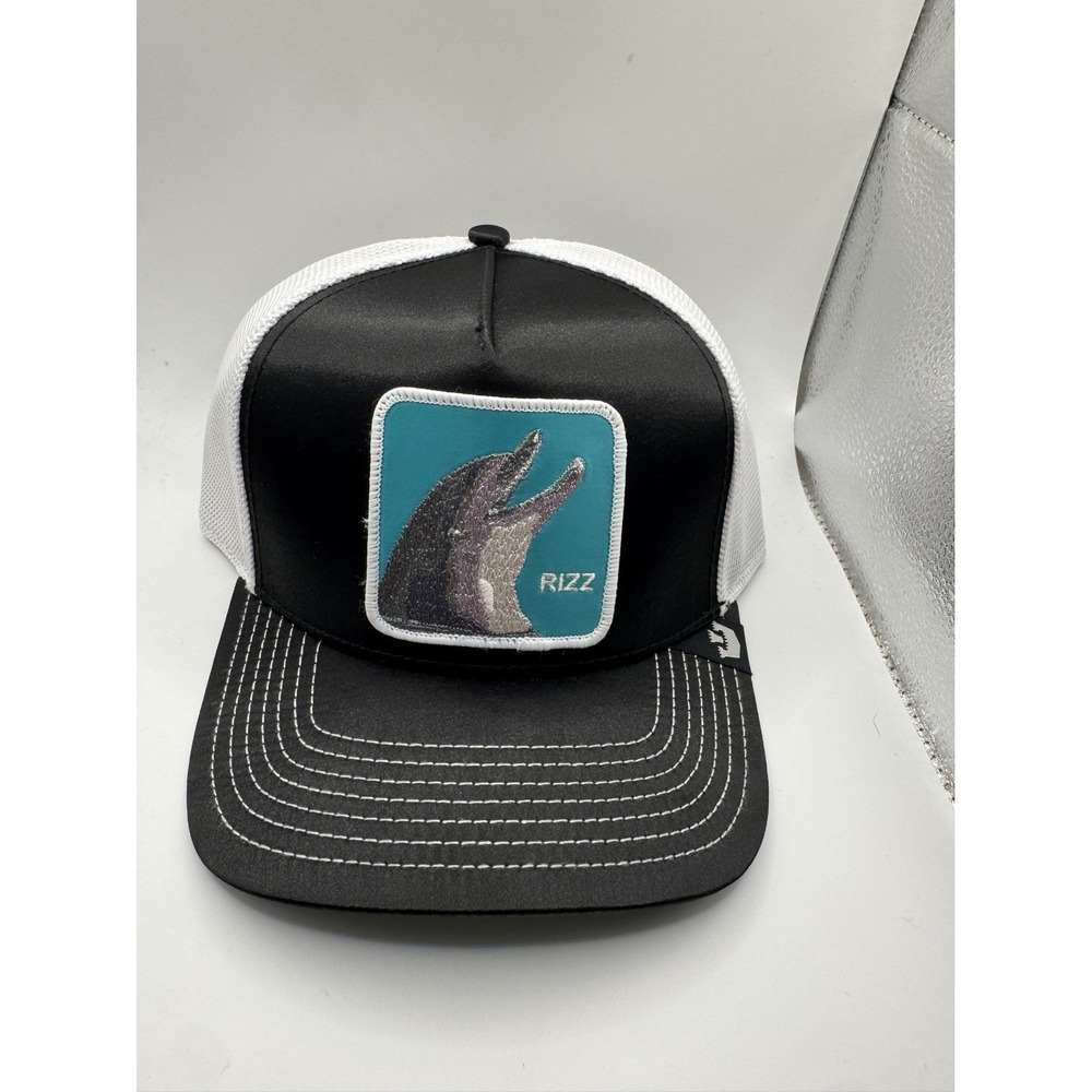Goorin Bros Rizz Dolphin Trucker Hat The Farm Snapback Black/White Mesh